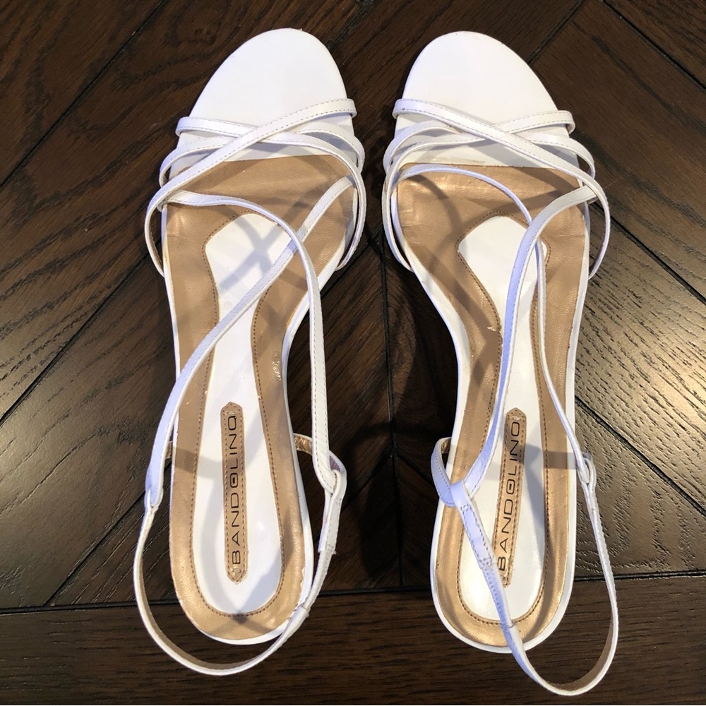 Bandolino Sandals White Size 9.5 M Leather upper Strappy
